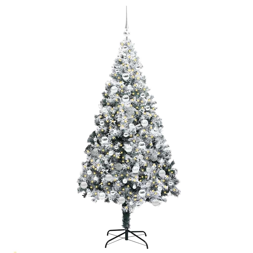 Kunstigt juletræ Hvid 180 cm PVC og Stål og Plastik