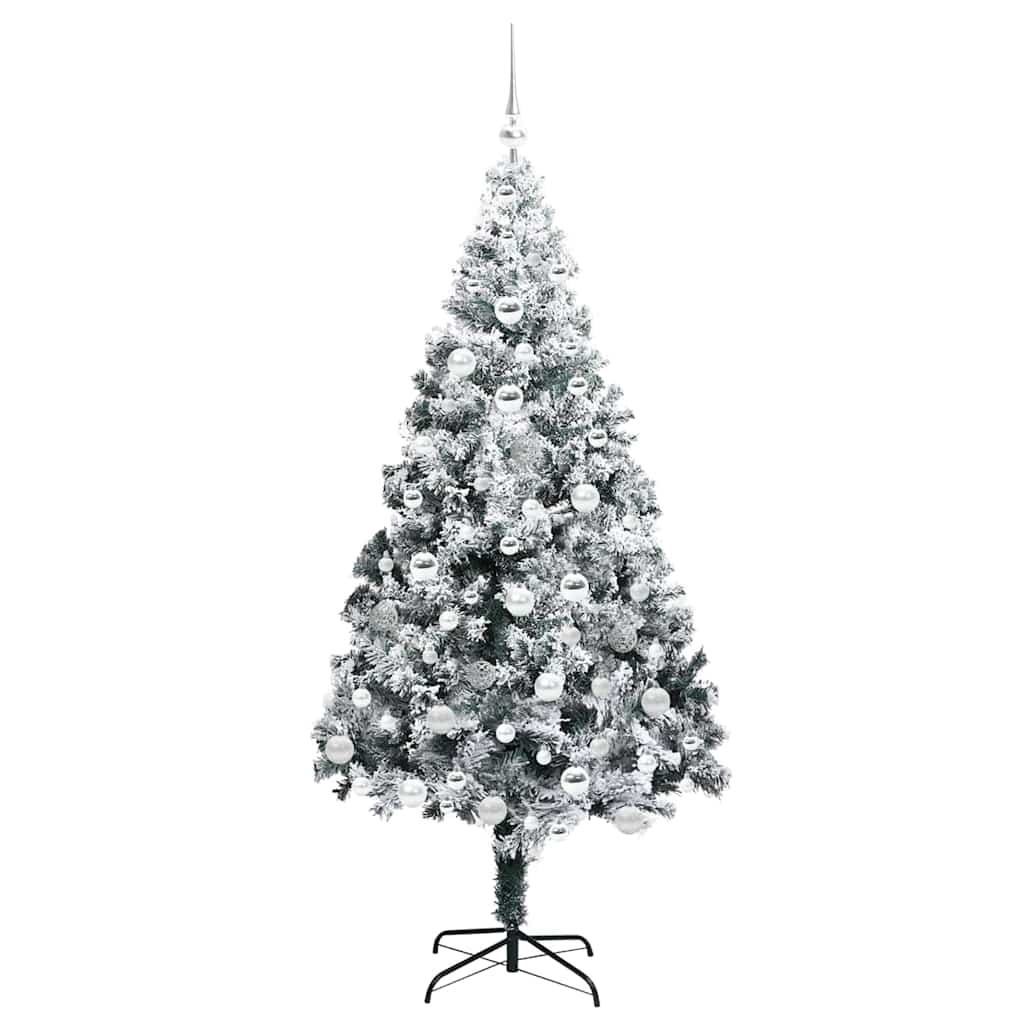 Kunstigt juletræ Hvid 180 cm PVC og Stål og Plastik