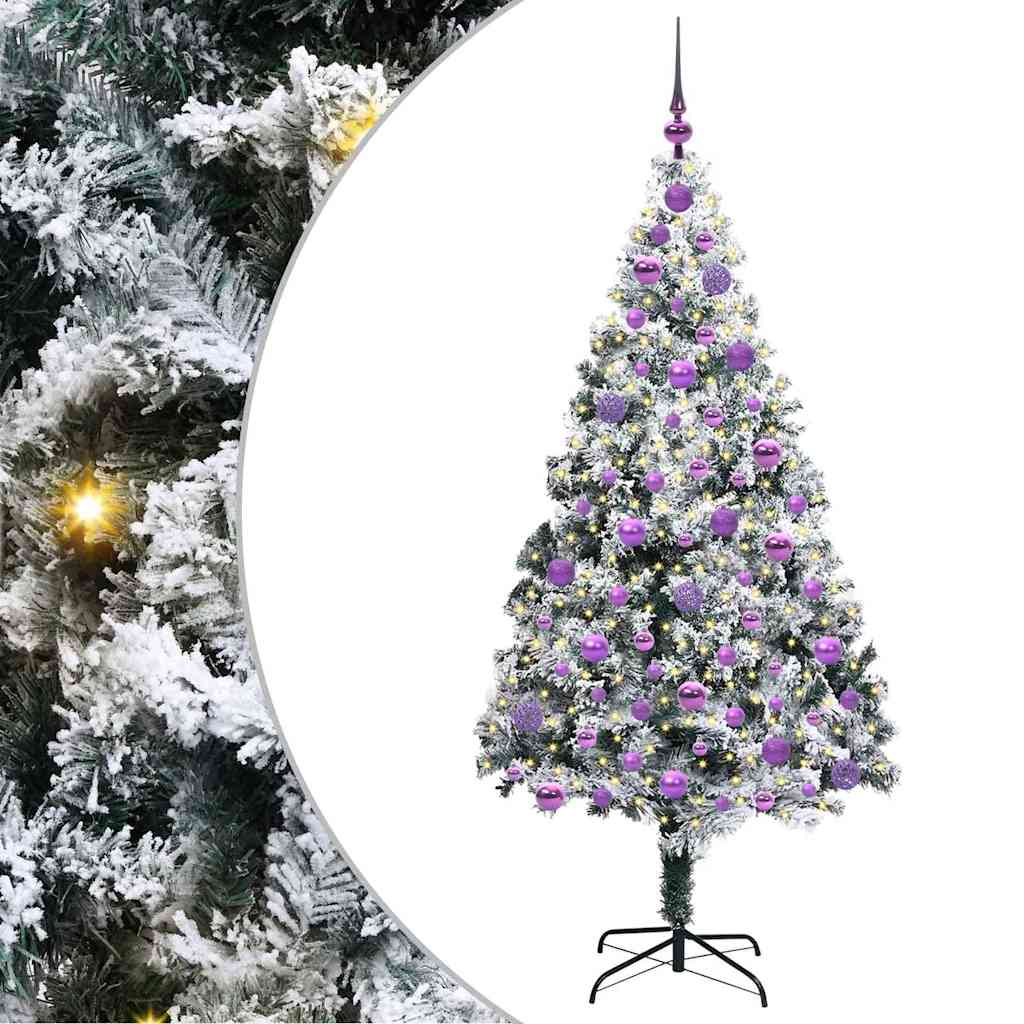 Kunstigt juletræ Hvid 180 cm PVC og Stål og Plastik