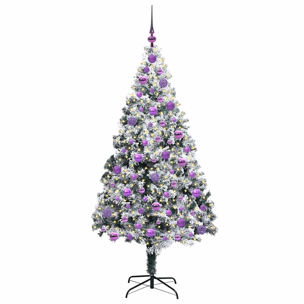 Kunstigt juletræ Hvid 180 cm PVC og Stål og Plastik