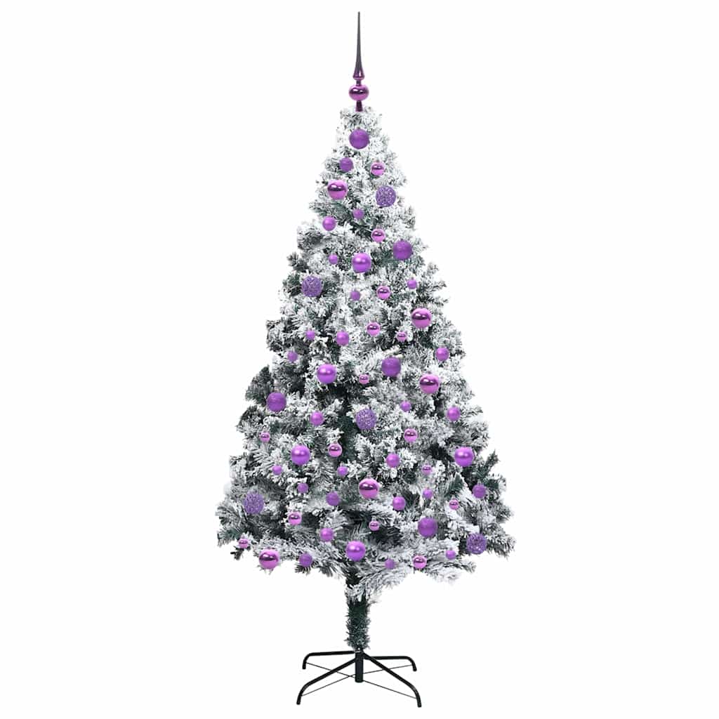 Kunstigt juletræ Hvid 180 cm PVC og Stål og Plastik