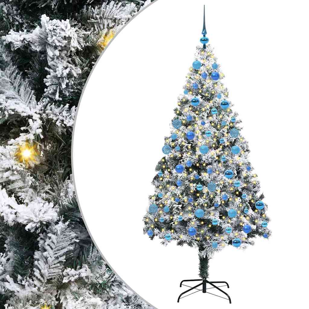 Kunstigt juletræ Hvid 180 cm PVC og Stål og Plastik