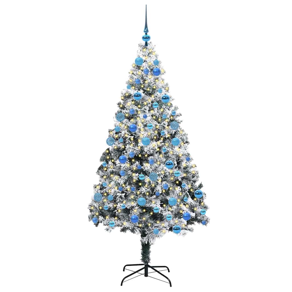 Kunstigt juletræ Hvid 180 cm PVC og Stål og Plastik