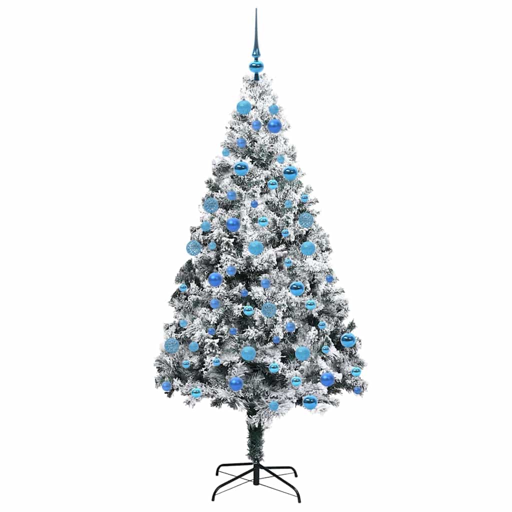 Kunstigt juletræ Hvid 180 cm PVC og Stål og Plastik