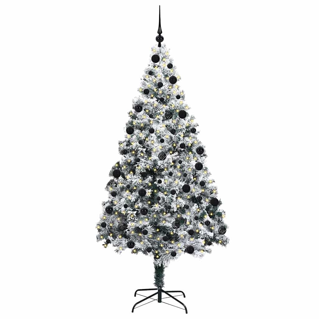Kunstigt juletræ Hvid 210 cm PVC og Stål og Plastik