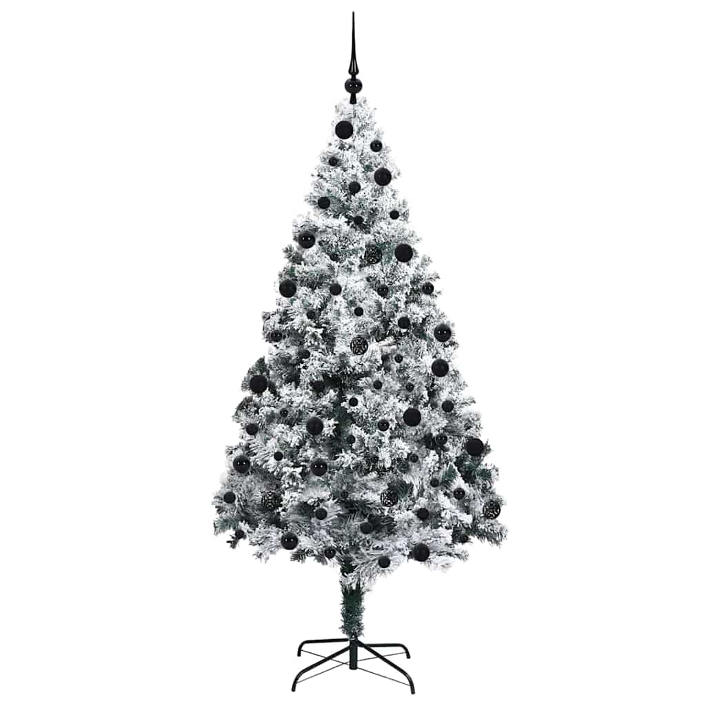 Kunstigt juletræ Hvid 210 cm PVC og Stål og Plastik