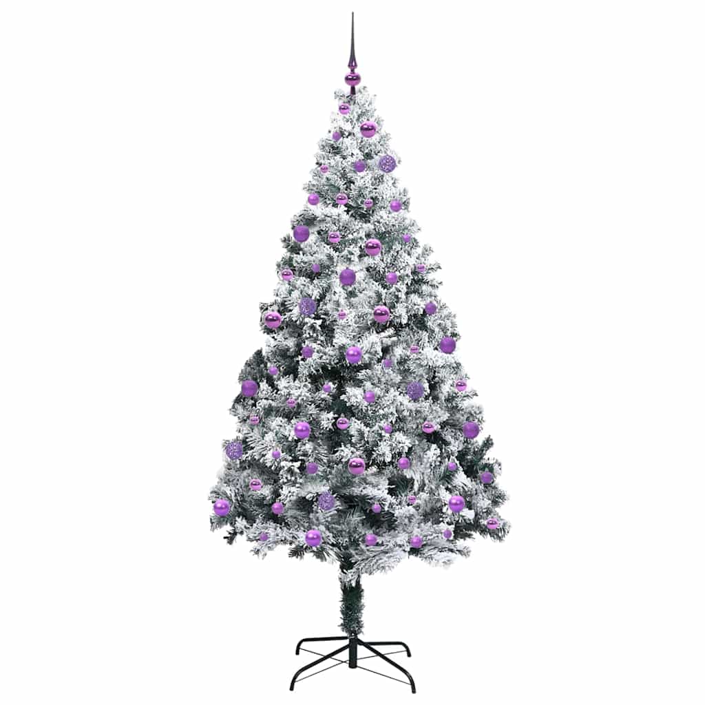 Kunstigt juletræ Hvid 210 cm PVC og Stål og Plastik