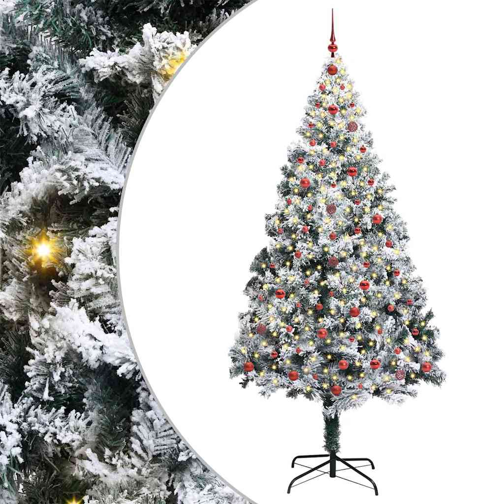 Kunstigt juletræ Hvid 240 cm PVC og Stål og Plastik
