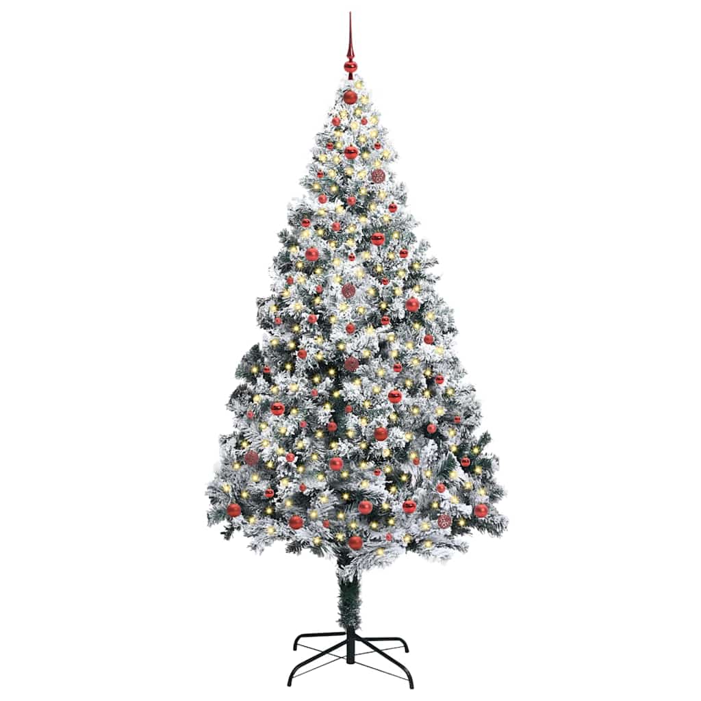 Kunstigt juletræ Hvid 240 cm PVC og Stål og Plastik