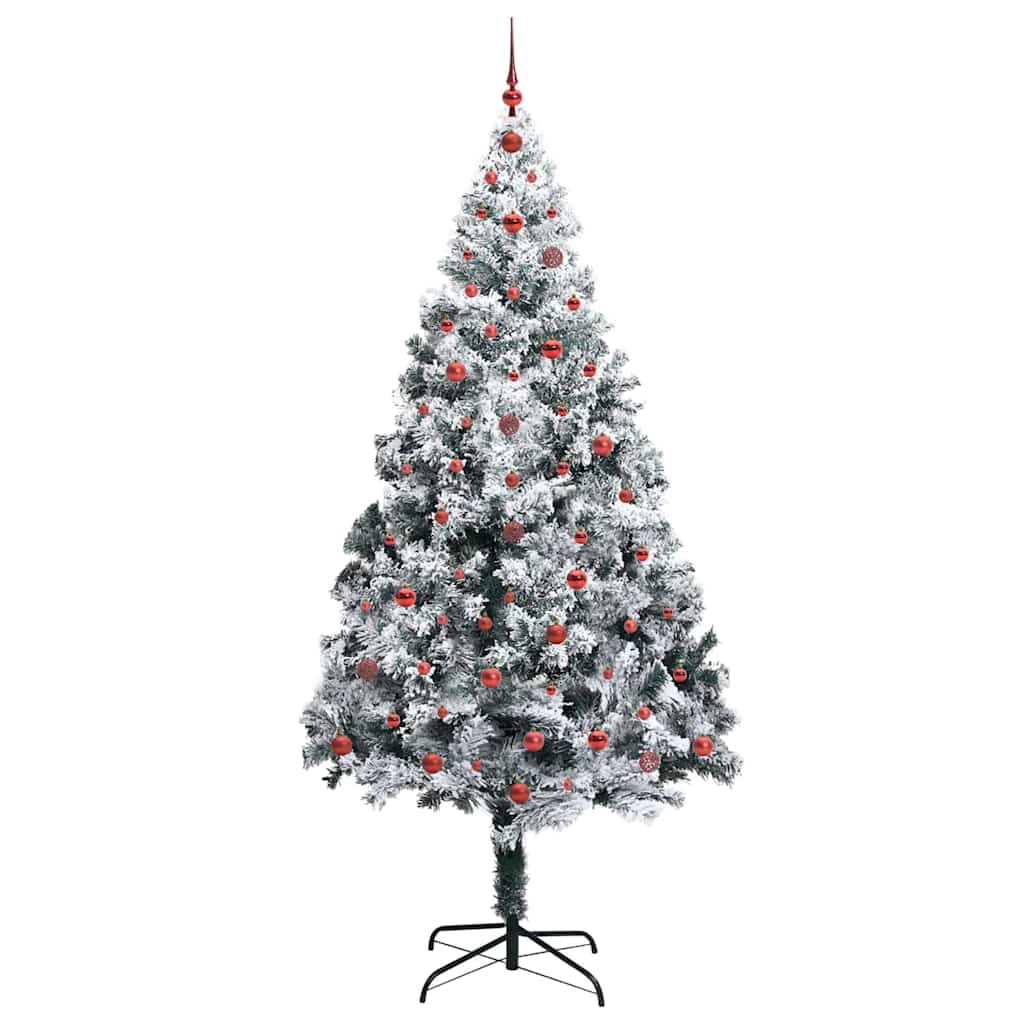 Kunstigt juletræ Hvid 240 cm PVC og Stål og Plastik