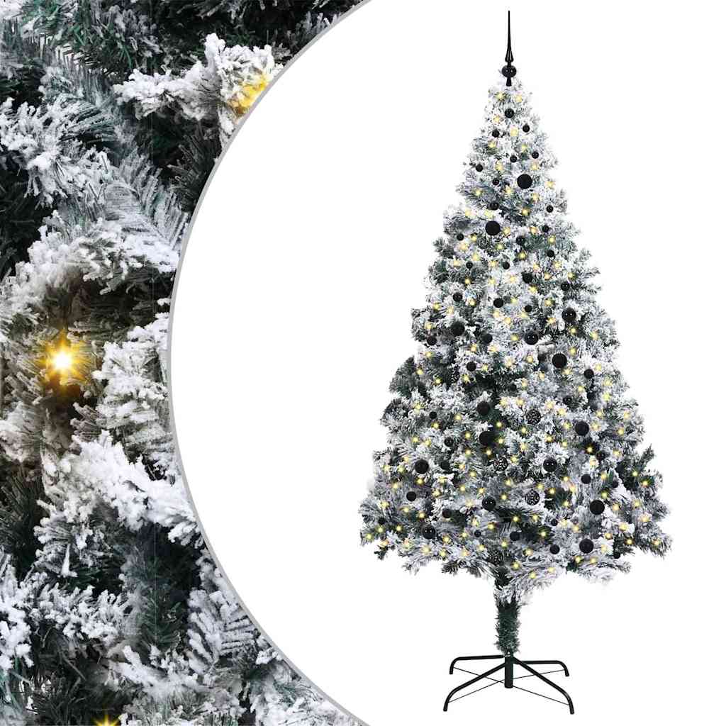 Kunstigt juletræ Hvid 240 cm PVC og Stål og Plastik