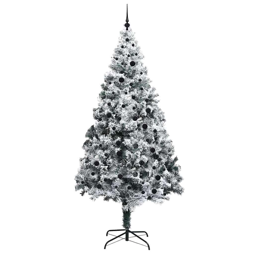 Kunstigt juletræ Hvid 240 cm PVC og Stål og Plastik