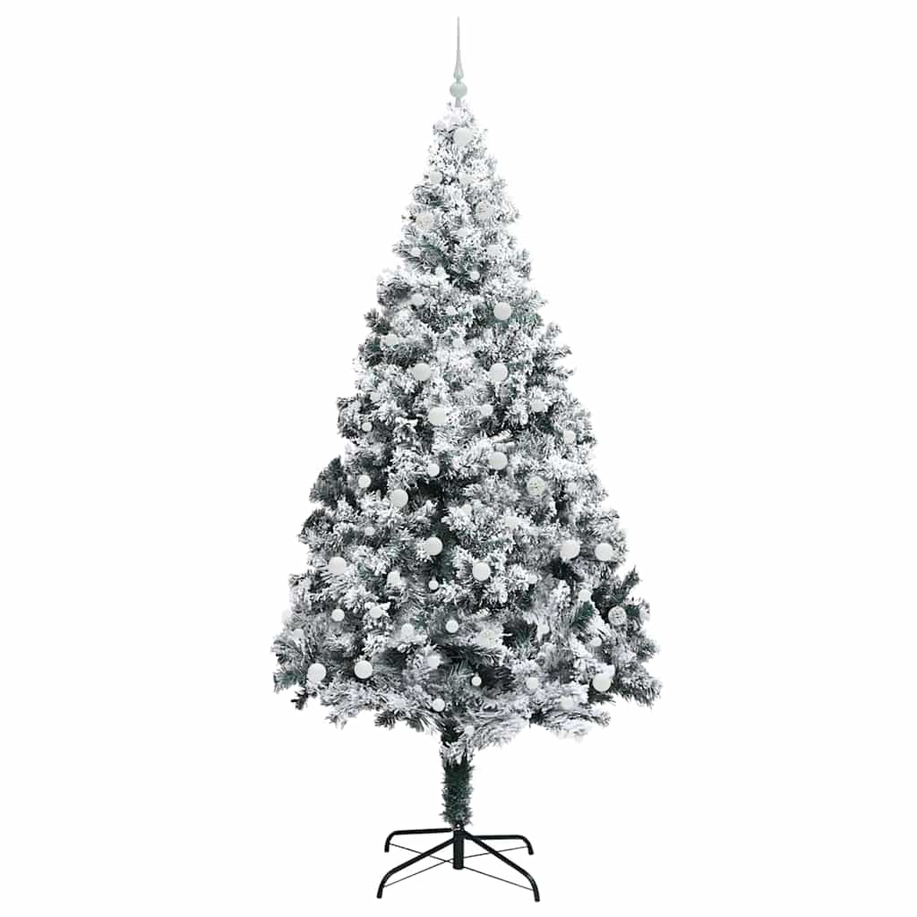 Kunstigt juletræ Hvid 240 cm PVC og Stål og Plastik