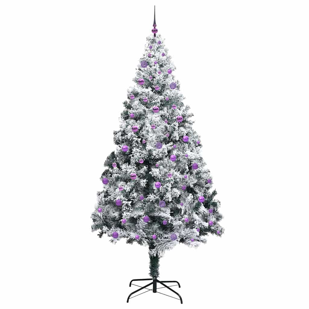 Kunstigt juletræ Hvid 240 cm PVC og Stål og Plastik