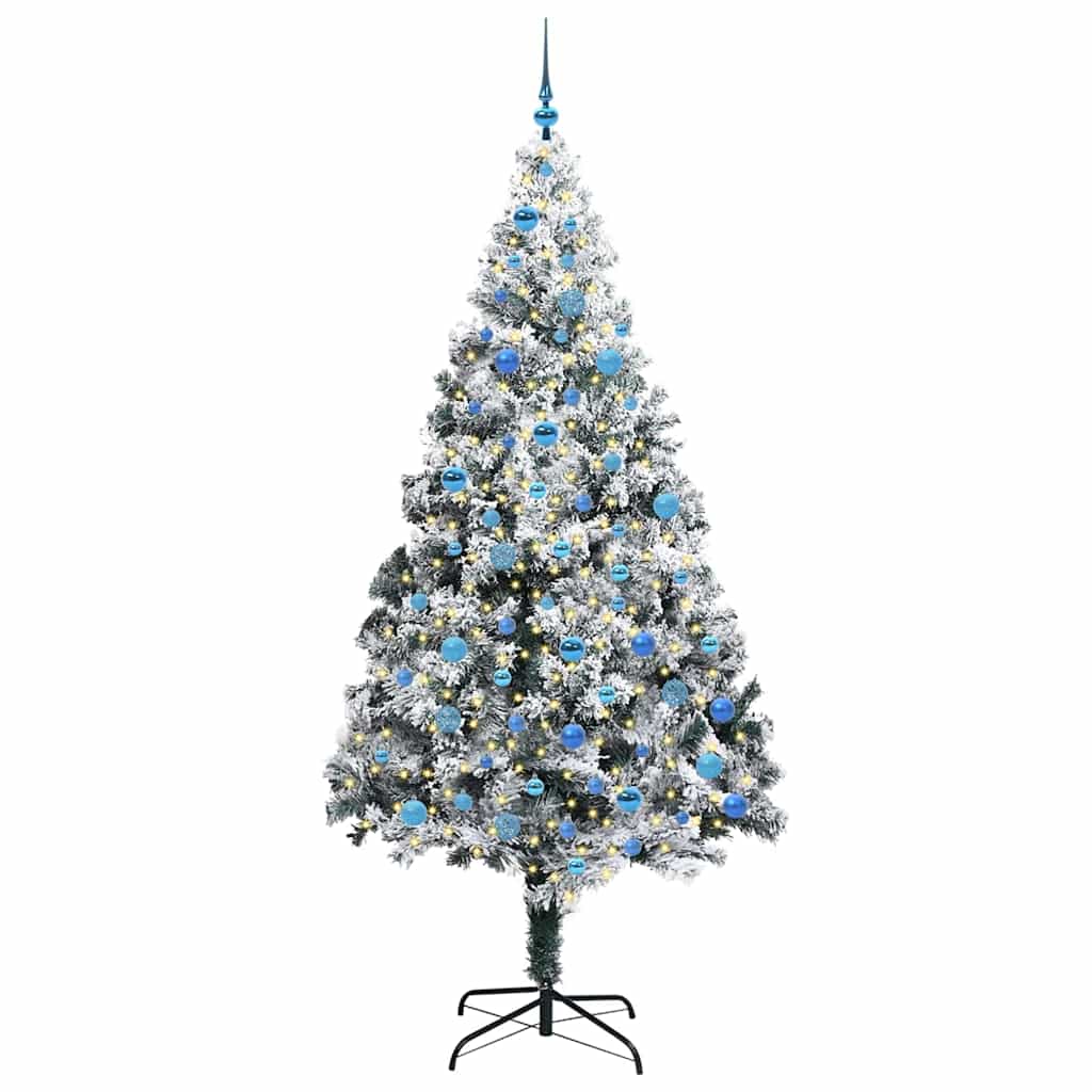 Kunstigt juletræ Hvid 240 cm PVC og Stål og Plastik