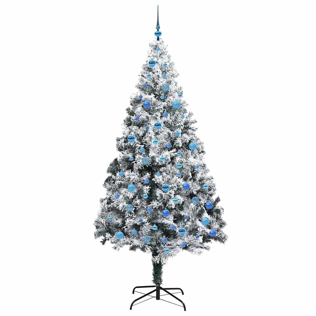 Kunstigt juletræ Hvid 240 cm PVC og Stål og Plastik