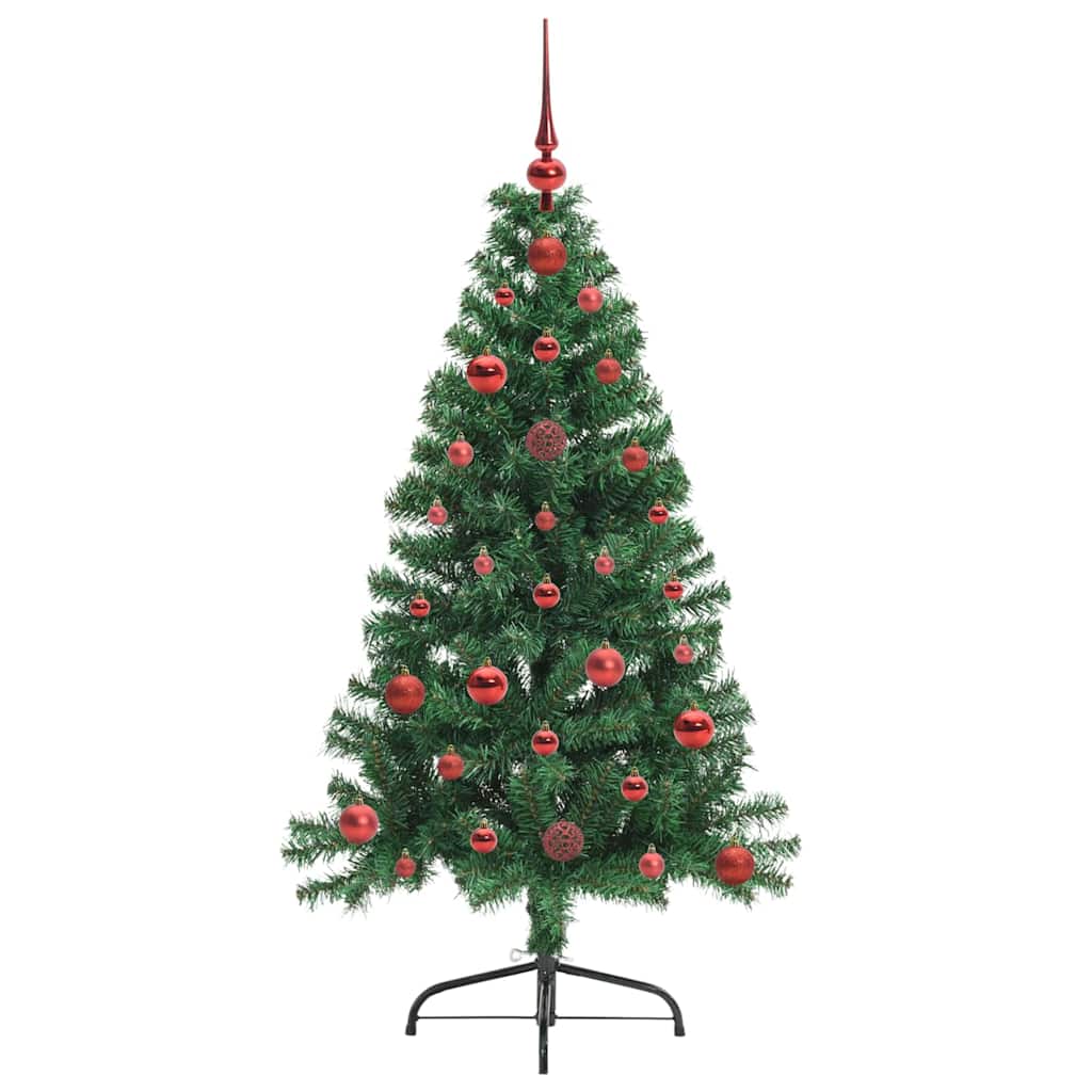 Kunstig Forbelyst Juletræ med 150 LED'er Grøn 120 cm PVC