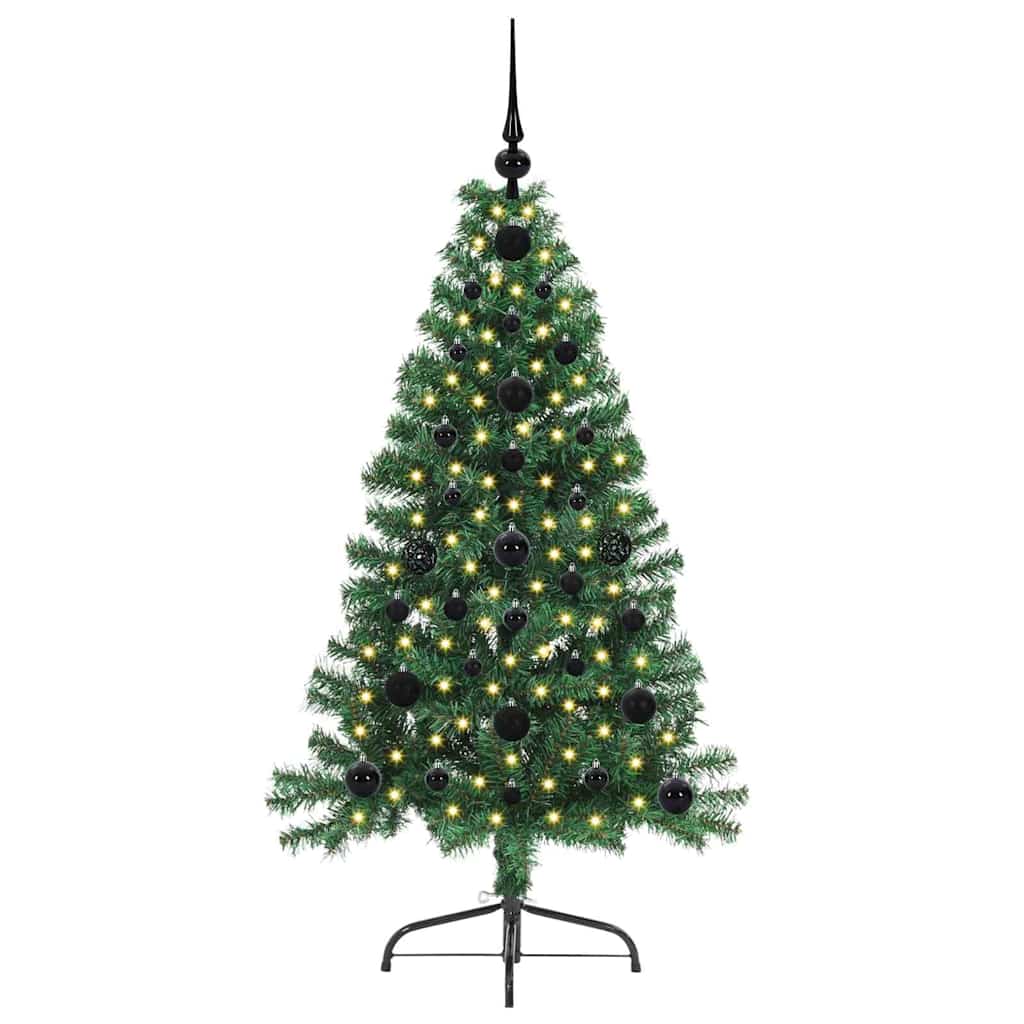 Kunstig Forbelyst Juletræ med 150 LED'er Grøn 120 cm PVC
