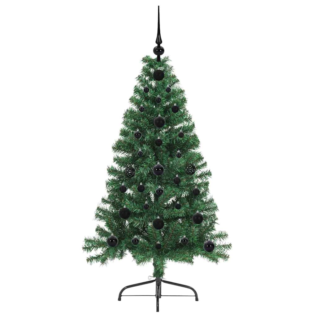 Kunstig Forbelyst Juletræ med 150 LED'er Grøn 120 cm PVC