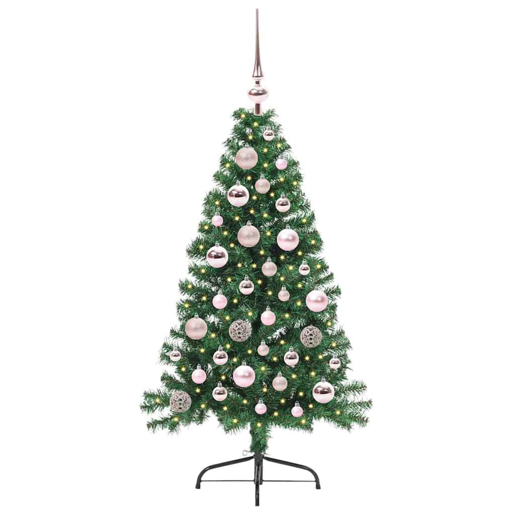 Kunstig Forbelyst Juletræ med 150 LED'er Grøn 120 cm PVC