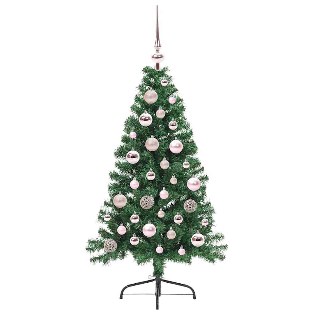 Kunstig Forbelyst Juletræ med 150 LED'er Grøn 120 cm PVC