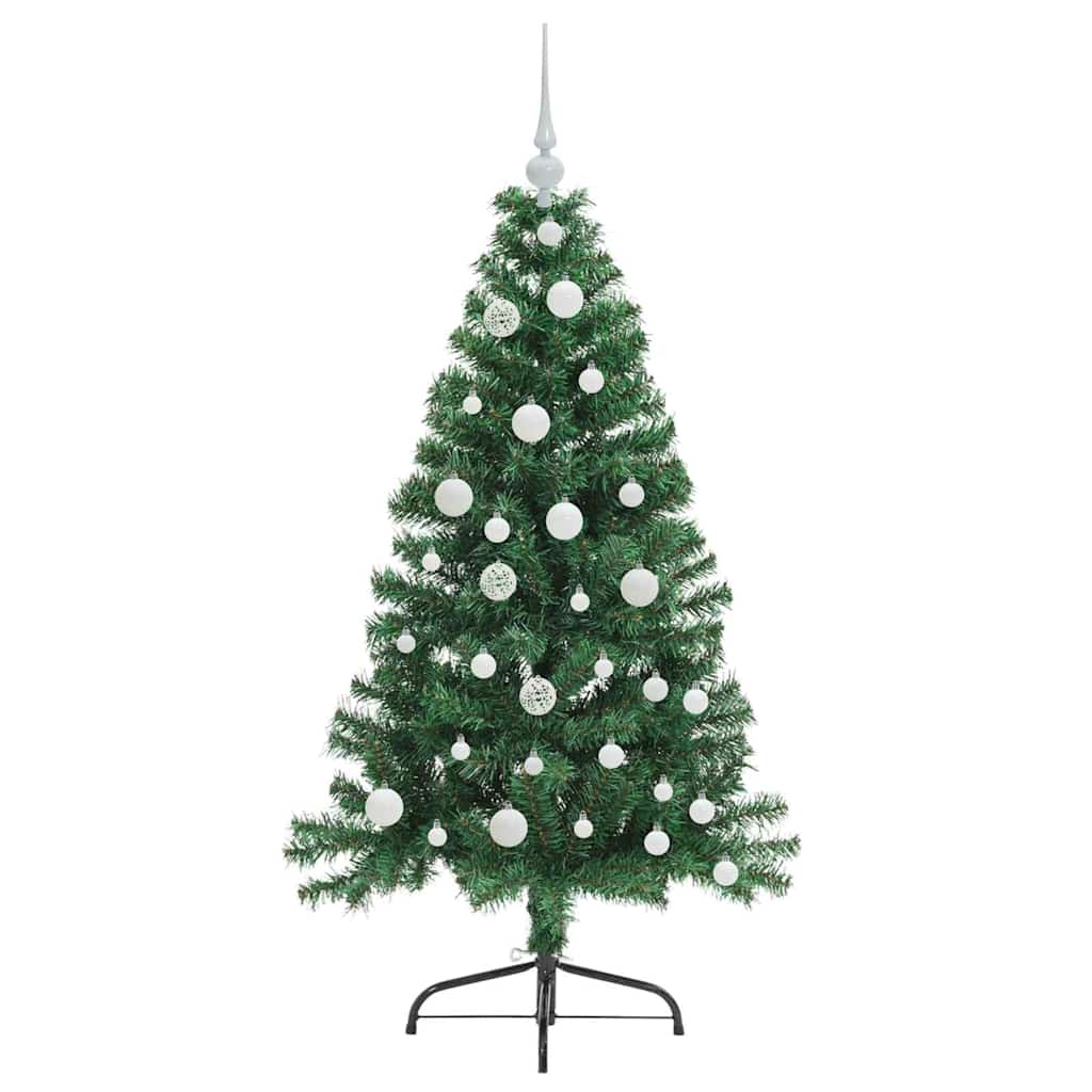 Kunstig Forbelyst Juletræ med 150 LED'er Grøn 120 cm PVC