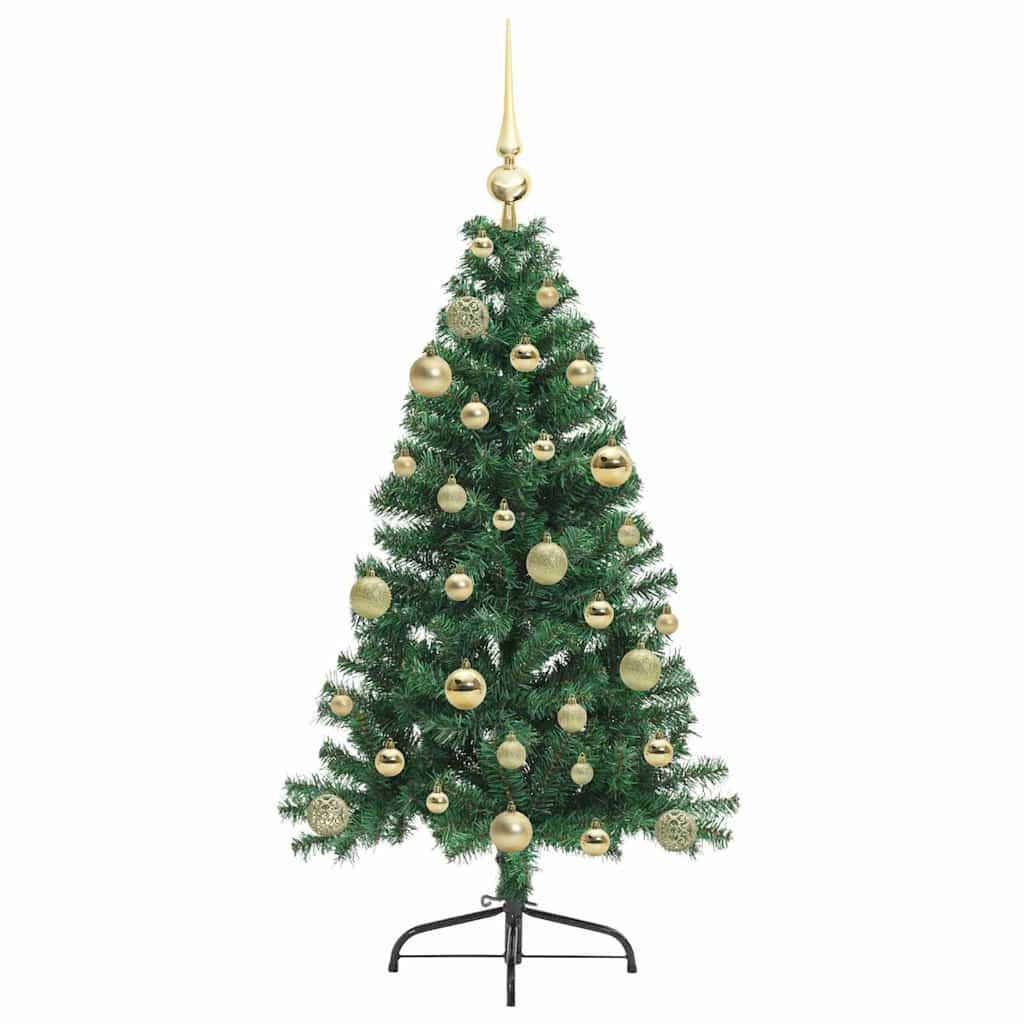 Kunstig Forbelyst Juletræ med 150 LED'er Grøn 120 cm PVC