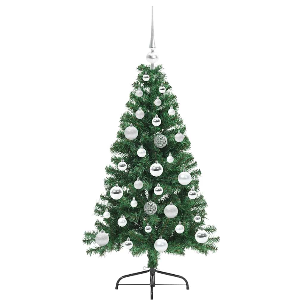Kunstig Forbelyst Juletræ med 150 LED'er Grøn 120 cm PVC