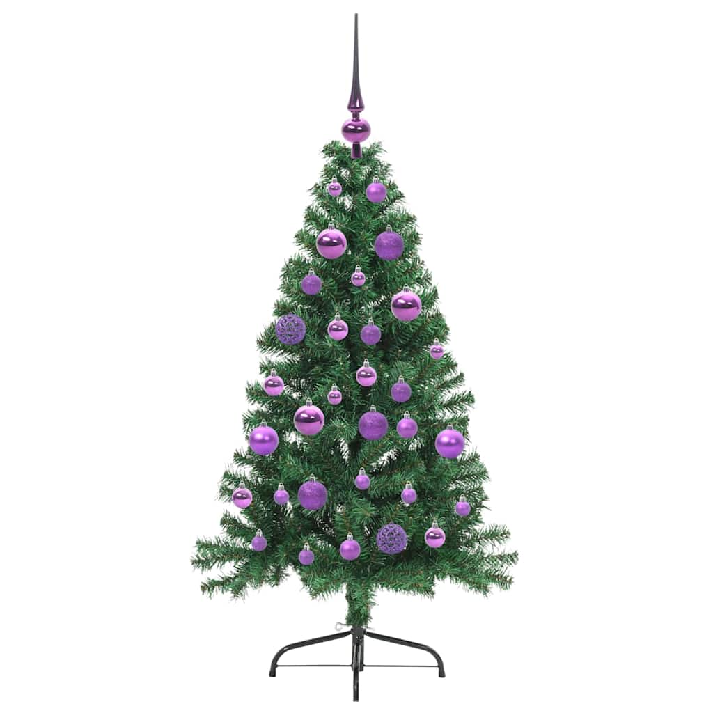 Kunstig Forbelyst Juletræ med 150 LED'er Grøn 120 cm PVC
