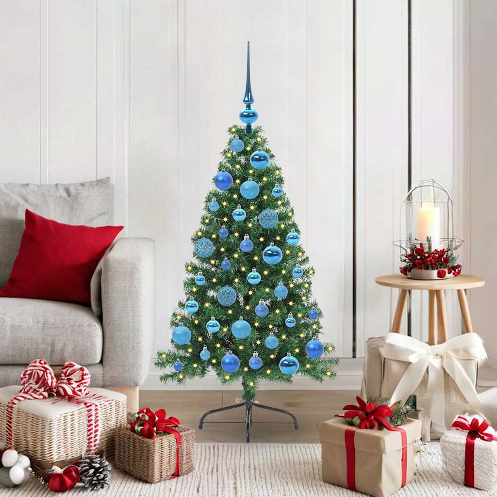 Kunstig Forbelyst Juletræ med 150 LED'er Grøn 120 cm PVC