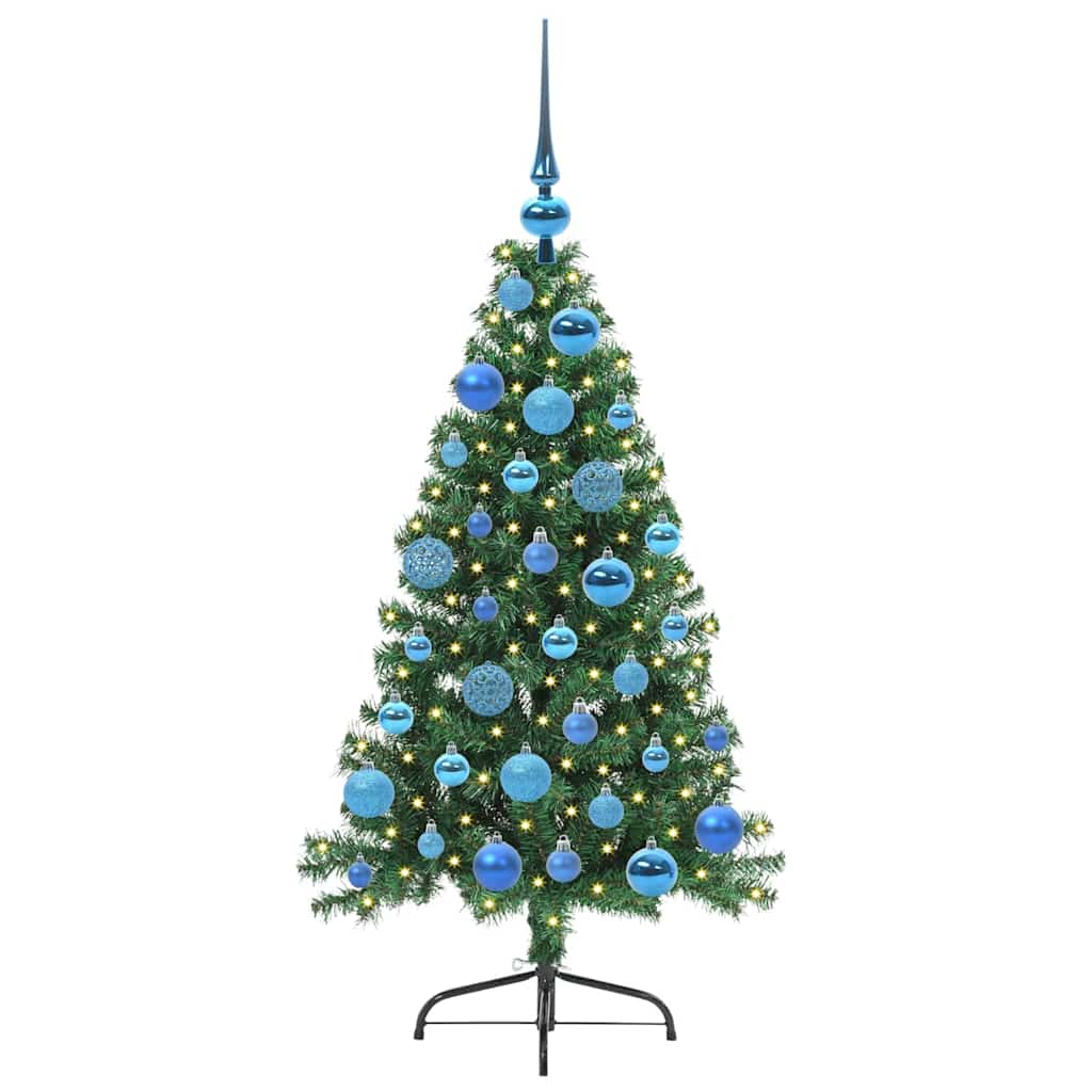 Kunstig Forbelyst Juletræ med 150 LED'er Grøn 120 cm PVC