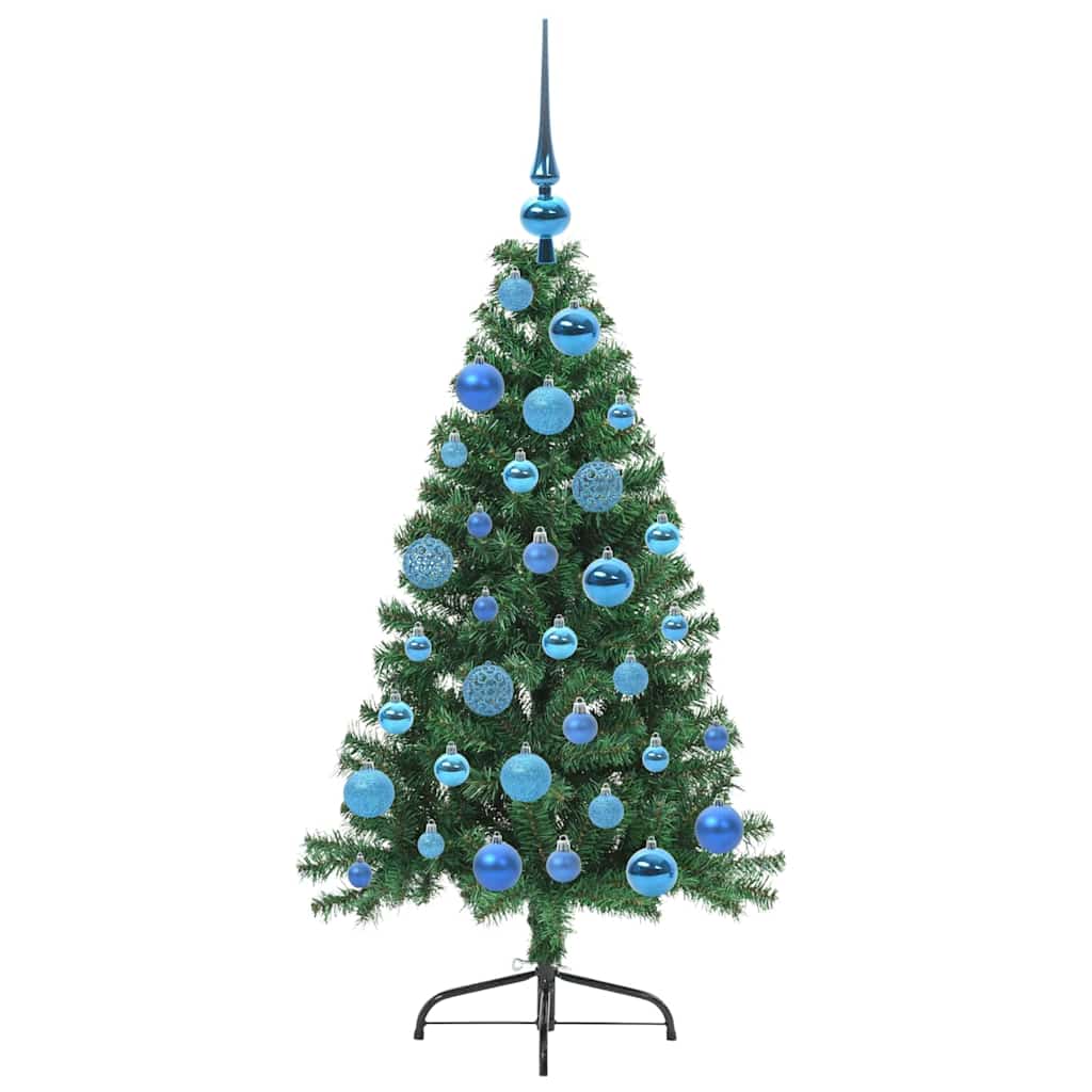 Kunstig Forbelyst Juletræ med 150 LED'er Grøn 120 cm PVC