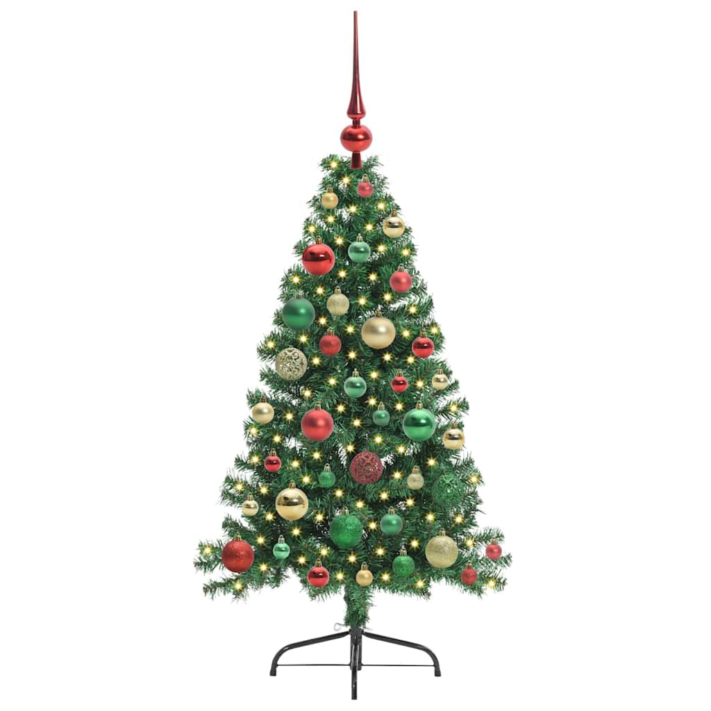 Kunstig Forbelyst Juletræ med 150 LED'er Grøn 120 cm PVC