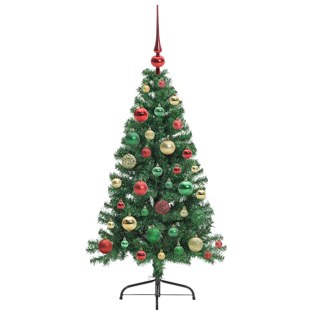Kunstig Forbelyst Juletræ med 150 LED'er Grøn 120 cm PVC