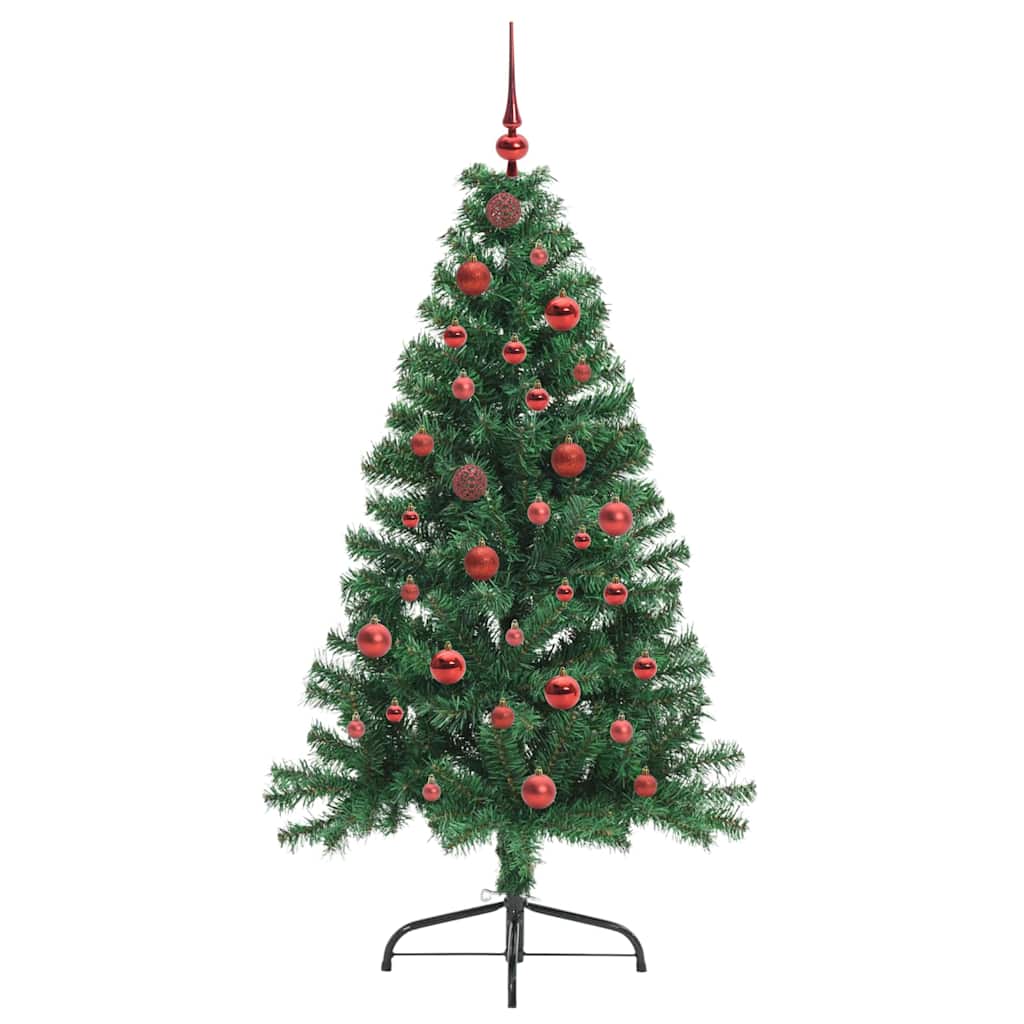 Kunstig Forbelyst Juletræ med 150 LED'er Grøn 150 cm PVC