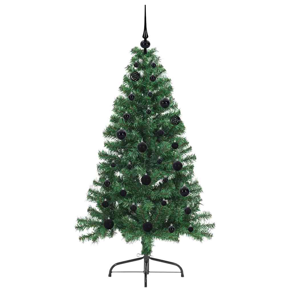 Kunstig Forbelyst Juletræ med 150 LED'er Grøn 150 cm PVC
