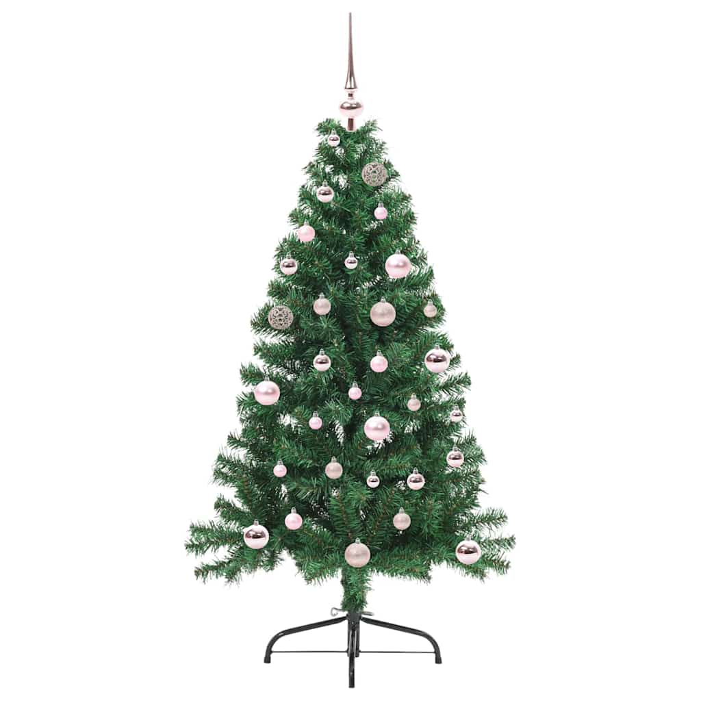 Kunstig Forbelyst Juletræ med 150 LED'er Grøn 150 cm PVC