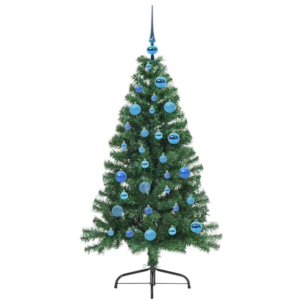 Kunstig Forbelyst Juletræ med 150 LED'er Grøn 150 cm PVC