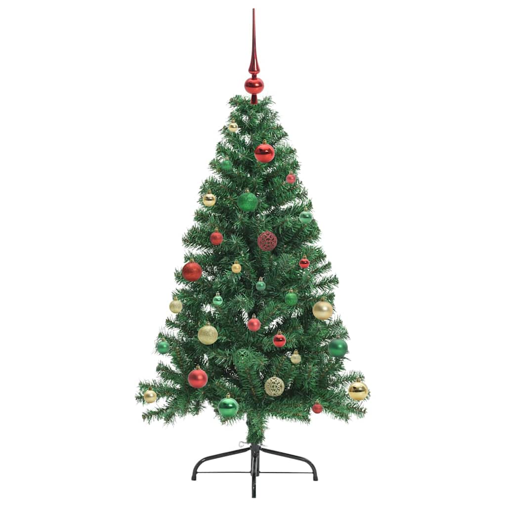 Kunstig Forbelyst Juletræ med 150 LED'er Grøn 150 cm PVC
