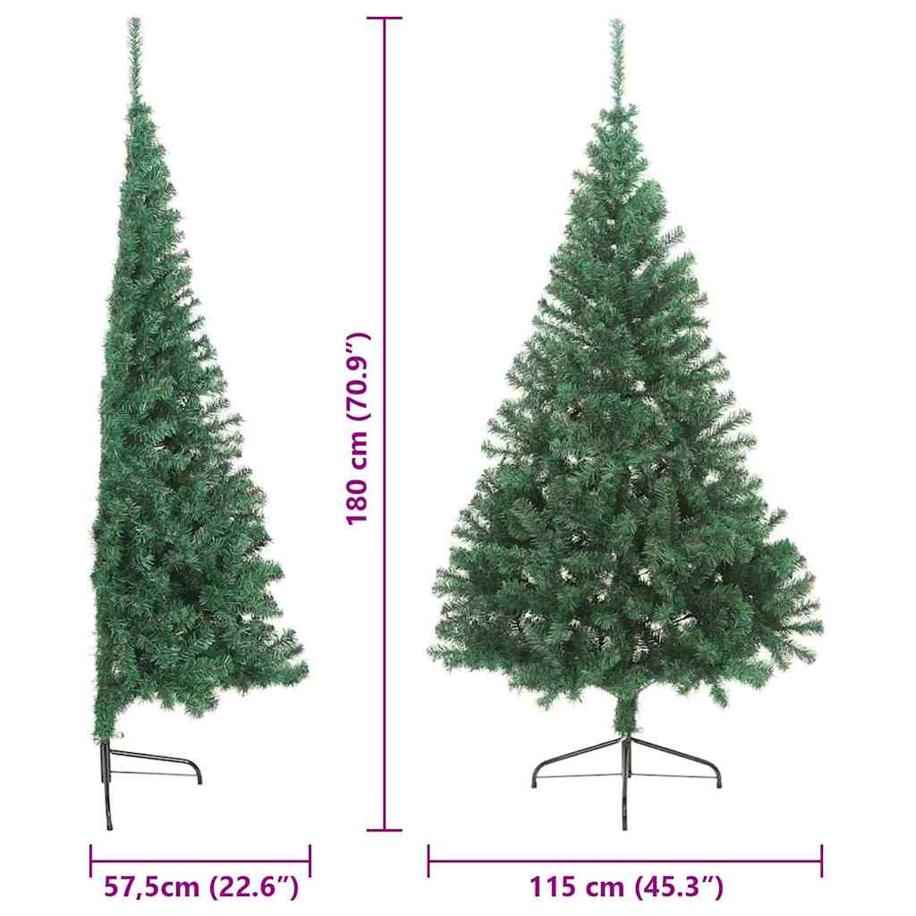 Kunstig Forbelyst Juletræ med 300 LED'er Grøn 180 cm PVC