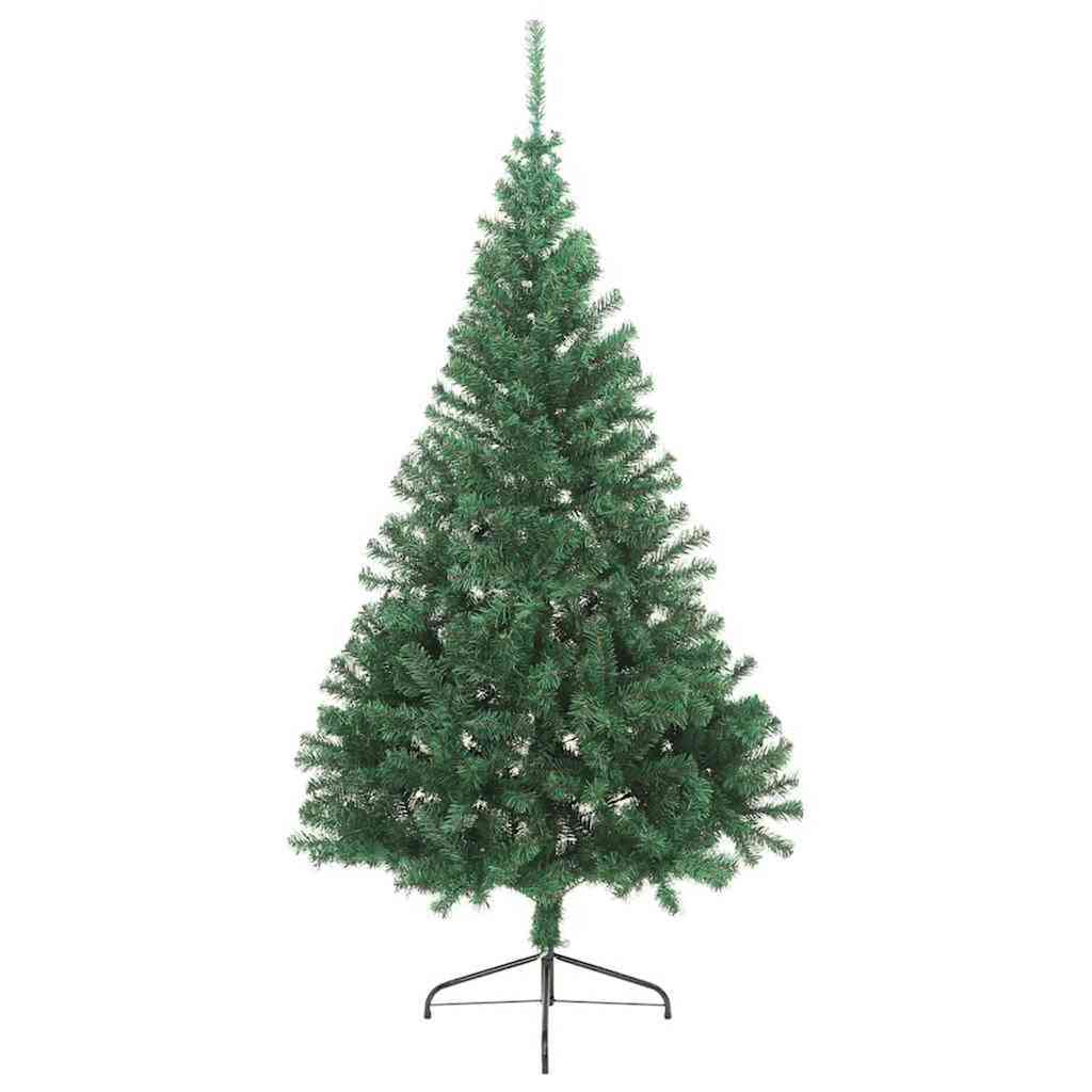 Kunstig Forbelyst Juletræ med 300 LED'er Grøn 210 cm PVC