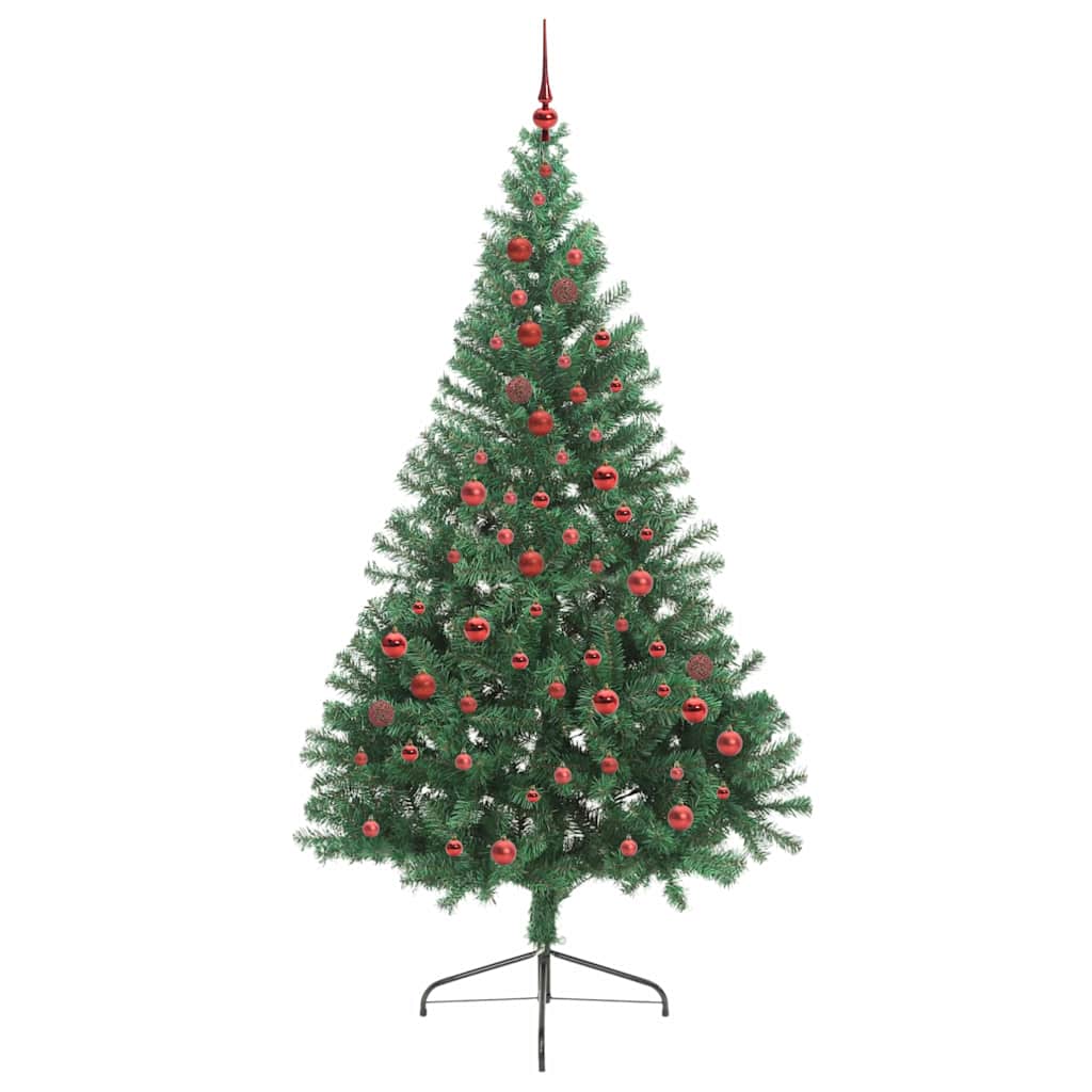 Kunstig Forbelyst Juletræ med 300 LED'er Grøn 210 cm PVC