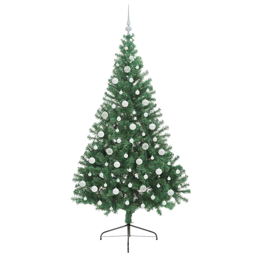 Kunstig Forbelyst Juletræ med 300 LED'er Grøn 210 cm PVC