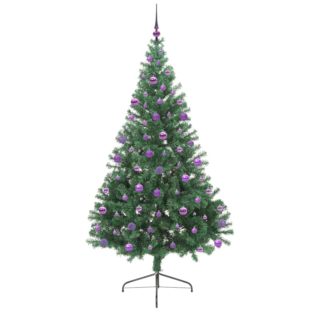 Kunstig Forbelyst Juletræ med 300 LED'er Grøn 210 cm PVC