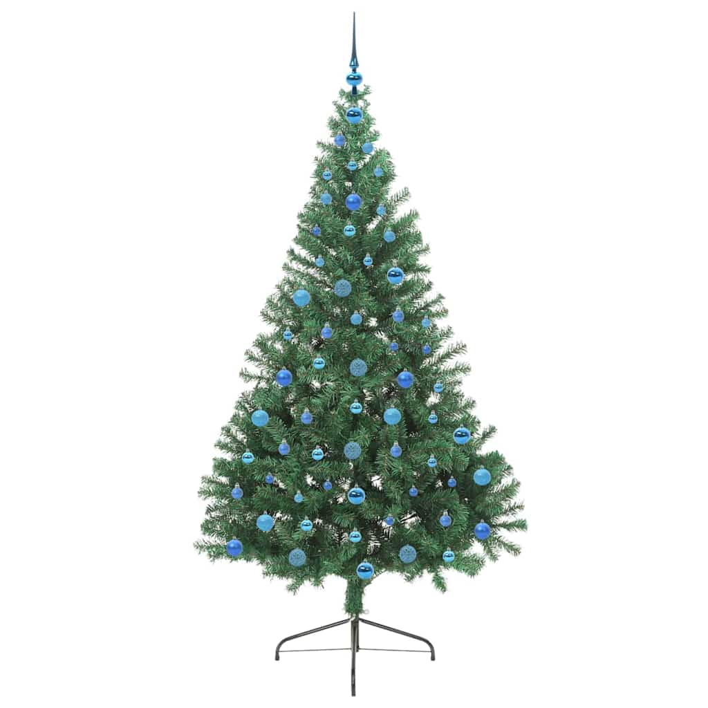 Kunstig Forbelyst Juletræ med 300 LED'er Grøn 210 cm PVC