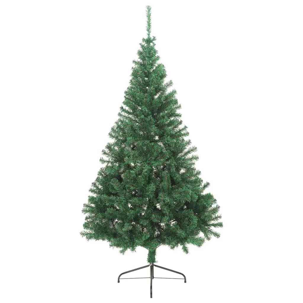 Kunstig Forbelyst Juletræ med 300 LED'er Grøn 240 cm PVC