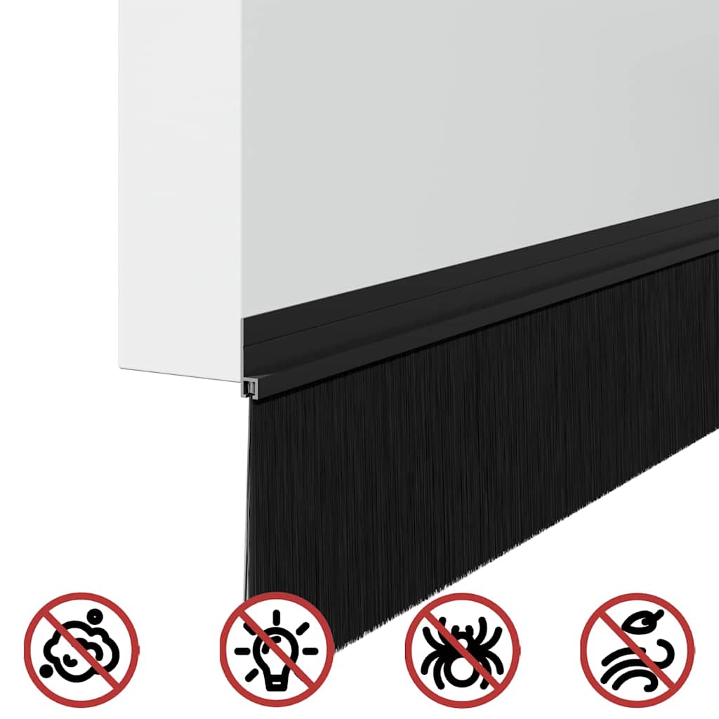 Selvklæbende dørbørstetætninger 2 stk. 100 cm Aluminiumlegering