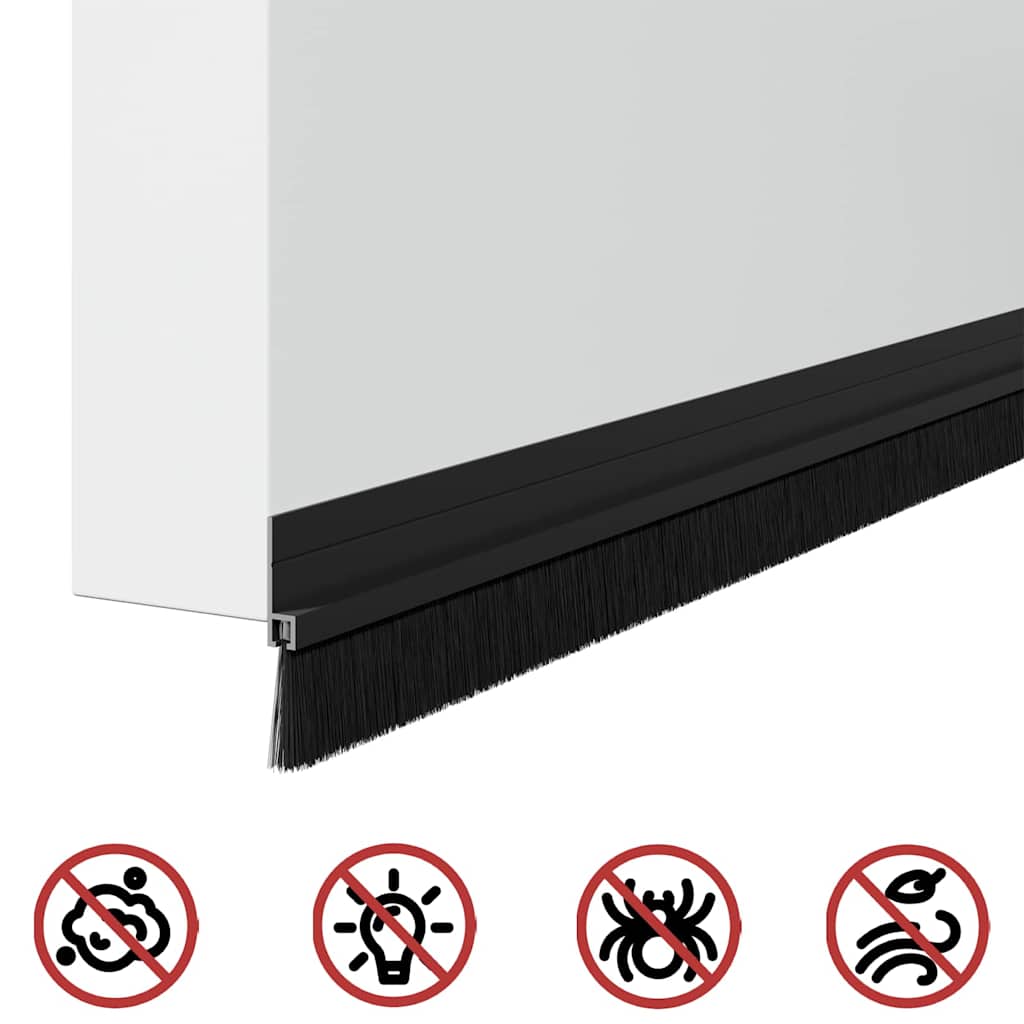 Selvklæbende dørbørstetætninger 6 stk. 100 cm Aluminiumlegering