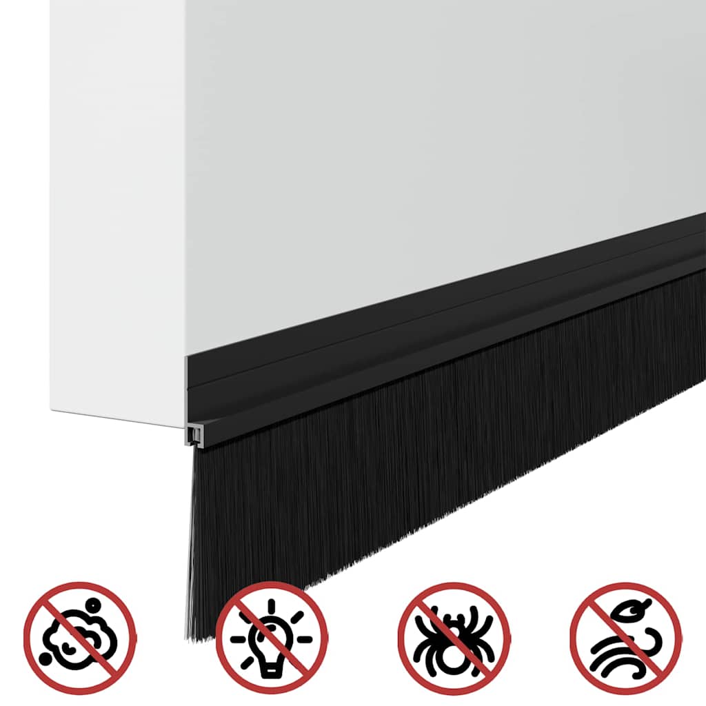Selvklæbende dørbørstetætninger 6 stk. 100 cm Aluminiumlegering