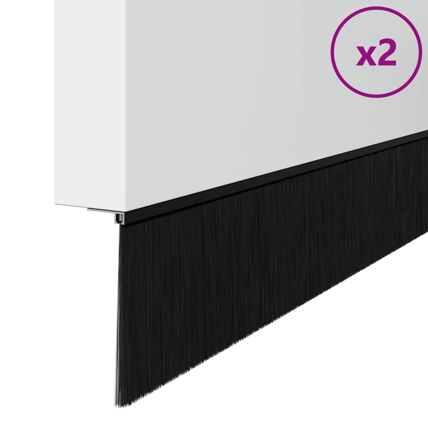 Selvklæbende dørbørstetætninger 2 stk. 100 cm Aluminiumlegering